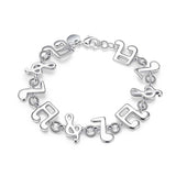 MELODIC MUSIC NOTE BRACELET - SILVER PLATED 925