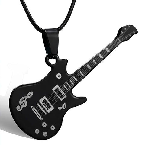 COOL MEN'S STAINLESS STEEL GUITAR SHAPED PENDANT