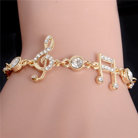 CRYSTAL MUSICAL NOTES BRACELET