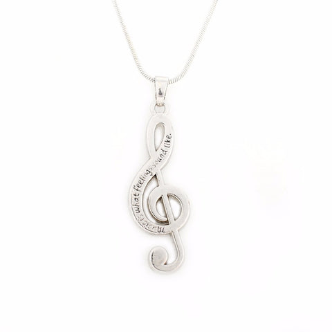 MUSICAL SOL NOTE NECKLACE - SILVER COLOR