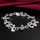 MELODIC MUSIC NOTE BRACELET - SILVER PLATED 925